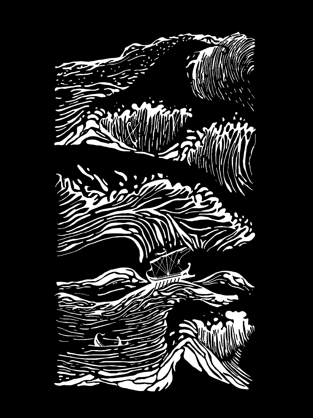 Sweat à capuche Le radeau du kraken | Parallèle - sérigraphie à la main